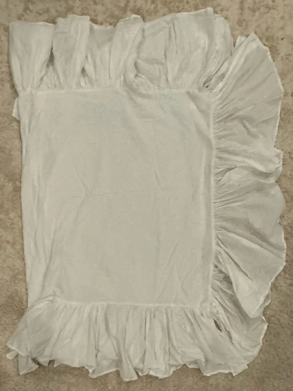 Pottery Barn White Ruffled Twin Bed Skirt
